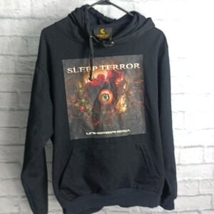 Sleep Terror Unihemispheria Band Hoodie Black Egyptian Cotton Mens Size Medium